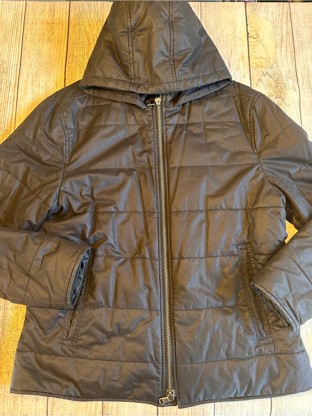 John Varvatos USA Hooded Quilted Puffer Jacket Black L